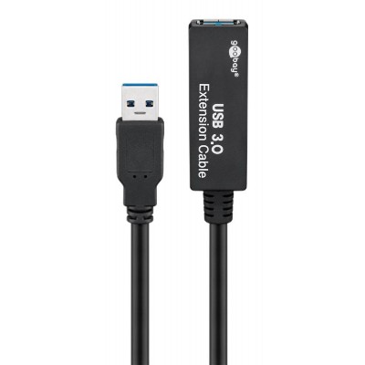 GOOBAY καλώδιο προέκτασης USB 3.0 95727, active, 5Gbps, 5m, μαύρο GOOBAY καλώδιο προέκτασης USB 3.0 95727, active, 5Gbps, 5m, μαύρο