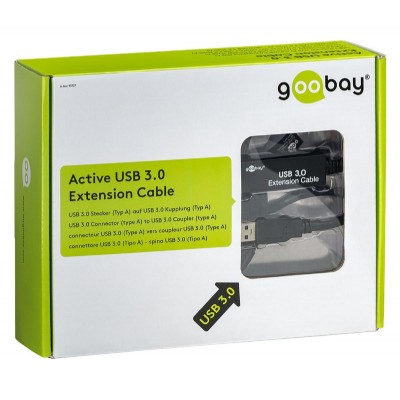 GOOBAY καλώδιο προέκτασης USB 3.0 95727, active, 5Gbps, 5m, μαύρο GOOBAY καλώδιο προέκτασης USB 3.0 95727, active, 5Gbps, 5m, μαύρο