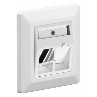 GOOBAY πρίζα τοίχου για 2x keystone jacks 95902, 80x80mm, λευκό GOOBAY πρίζα τοίχου για 2x keystone jacks 95902, 80x80mm, λευκό