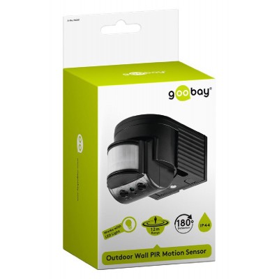GOOBAY ανιχνευτής κίνησης PIR 96001, IP44, 180°, 12m GOOBAY ανιχνευτής κίνησης PIR 96001, IP44, 180°, 12m