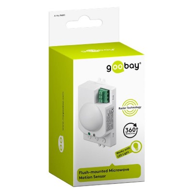 GOOBAY Microwave ανιχνευτής κίνησης 96011, εσωτ. χρήση, 360° 8m, λευκό GOOBAY Microwave ανιχνευτής κίνησης 96011, εσωτ. χρήση, 360° 8m, λευκό