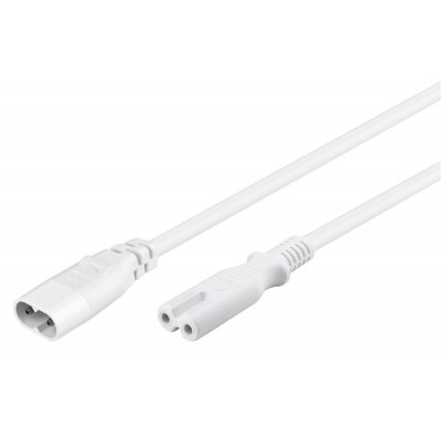GOOBAY καλώδιο προέκτασης τροφοδοσίας 97200, 2x 0.75mm², 2m, λευκό GOOBAY καλώδιο προέκτασης τροφοδοσίας 97200, 2x 0.75mm², 2m, λευκό
