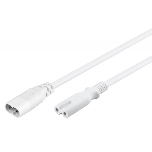 GOOBAY καλώδιο προέκτασης τροφοδοσίας 97200, 2x 0.75mm², 2m, λευκό GOOBAY καλώδιο προέκτασης τροφοδοσίας 97200, 2x 0.75mm², 2m, λευκό