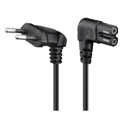 GOOBAY καλώδιο τροφοδοσίας Euro 97350, γωνιακό, 2x0.75 mm², 2m, μαύρο GOOBAY καλώδιο τροφοδοσίας Euro 97350, γωνιακό, 2x0.75 mm², 2m, μαύρο