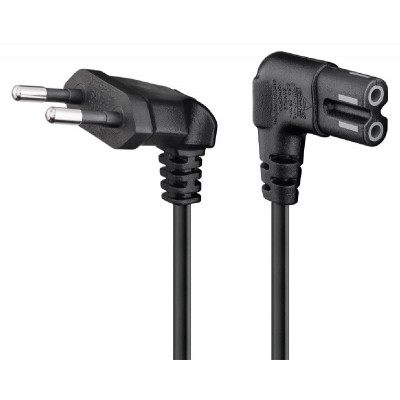 GOOBAY καλώδιο τροφοδοσίας Euro 97355, γωνιακό, 2x0.75 mm², 5m, μαύρο GOOBAY καλώδιο τροφοδοσίας Euro 97355, γωνιακό, 2x0.75 mm², 5m, μαύρο