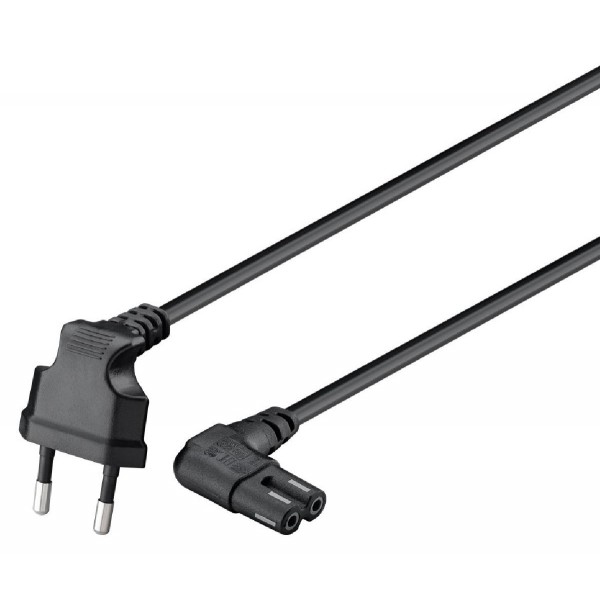 GOOBAY καλώδιο τροφοδοσίας Euro 97355, γωνιακό, 2x0.75 mm², 5m, μαύρο GOOBAY καλώδιο τροφοδοσίας Euro 97355, γωνιακό, 2x0.75 mm², 5m, μαύρο