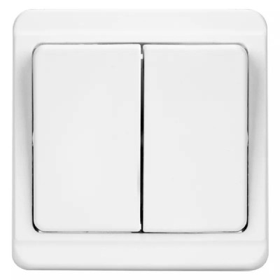 TESLA STROPKOV διακόπτης κομμυτατέρ Standard A0214, διπλός, λευκός TESLA STROPKOV διακόπτης κομμυτατέρ Standard A0214, διπλός, λευκός