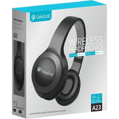 CELEBRAT headphones με μικρόφωνο A23-ΒΚ, bluetooth, 40mm, μαύρο CELEBRAT headphones με μικρόφωνο A23-ΒΚ, bluetooth, 40mm, μαύρο