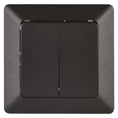 EMOS διακόπτης αλέ-ρετούρ A6100.8, διπλός, 2-way, μαύρος EMOS διακόπτης αλέ-ρετούρ A6100.8, διπλός, 2-way, μαύρος