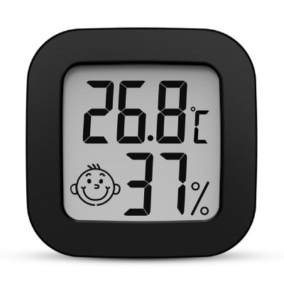 Μίνι ψηφιακό θερμόμετρο & υγρασιόμετρο AG355B, μαύρο Μίνι ψηφιακό θερμόμετρο & υγρασιόμετρο AG355B, μαύρο
