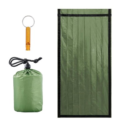 Θερμική κουβέρτα επιβίωσης AG404D με σφυρίχτρα, 90x200cm, πράσινη Θερμική κουβέρτα επιβίωσης AG404D με σφυρίχτρα, 90x200cm, πράσινη