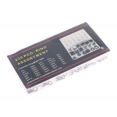 Σετ λαστιχένιες ροδέλες AG859, διάφορα μεγέθη, 225τμχ Σετ λαστιχένιες ροδέλες AG859, διάφορα μεγέθη, 225τμχ