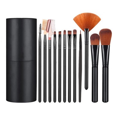 Σετ πινέλων μακιγιάζ AG92L με θήκη, συνθετικές τρίχες, μαύρο, 12τμχ Σετ πινέλων μακιγιάζ AG92L με θήκη, συνθετικές τρίχες, μαύρο, 12τμχ