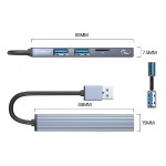 ORICO USB hub AH-A12F, 3x USB θύρες, Micro SD θύρα, γκρι