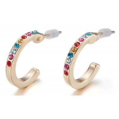 ROXXANI σκουλαρίκια κρίκος AIE075-CF με κυβική ζιρκόνια, χρυσό ROXXANI σκουλαρίκια κρίκος AIE075-CF με κυβική ζιρκόνια, χρυσό