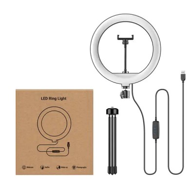 APEXEL φωτιστικό δαχτυλίδι LED APL-FL10JJ13Y με μίνι τρίποδα, Φ26cm APEXEL φωτιστικό δαχτυλίδι LED APL-FL10JJ13Y με μίνι τρίποδα, Φ26cm