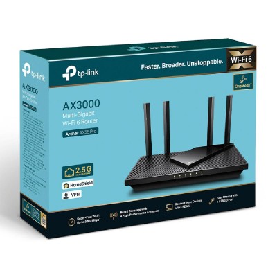 TP-LINK Router Archer AX55 Pro, WiFi 6, 3Gbps AX3000, Dual Band, V.1.0 TP-LINK Router Archer AX55 Pro, WiFi 6, 3Gbps AX3000, Dual Band, V.1.0