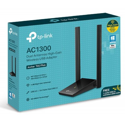TP-LINK Wireless USB Adapter Archer T4U Plus, AC1300, 2x κεραίες, Ver. 1 TP-LINK Wireless USB Adapter Archer T4U Plus, AC1300, 2x κεραίες, Ver. 1