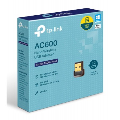 TP-LINK ασύρματος nano USB αντάπτορας ARCHER-T600UNANO, AC600, Ver. 1.0 TP-LINK ασύρματος nano USB αντάπτορας ARCHER-T600UNANO, AC600, Ver. 1.0