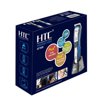 HTC ασύρματη κουρευτική μηχανή AT-029, 4 μήκη κοπής, αδιάβροχη, μπλε HTC ασύρματη κουρευτική μηχανή AT-029, 4 μήκη κοπής, αδιάβροχη, μπλε