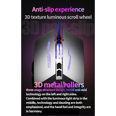 AULA ενσύρματο gaming ποντίκι Mountain S30, 2400DPI, 6 πλήκτρα, ασημί AULA ενσύρματο gaming ποντίκι Mountain S30, 2400DPI, 6 πλήκτρα, ασημί