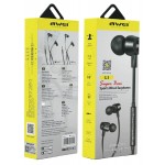 AWEI earphones με μικρόφωνο L1, 3.5mm, 1.2m, μαύρα