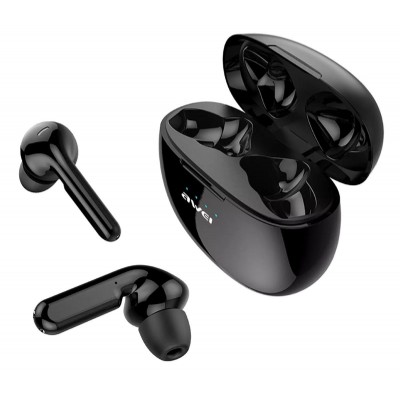 AWEI earphones με θήκη φόρτισης T15, True Wireless, μαύρα AWEI earphones με θήκη φόρτισης T15, True Wireless, μαύρα
