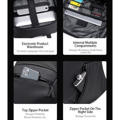 ARCTIC HUNTER τσάντα πλάτης B00423-BK με θήκη laptop 15.6, μαύρη ARCTIC HUNTER τσάντα πλάτης B00423-BK με θήκη laptop 15.6, μαύρη