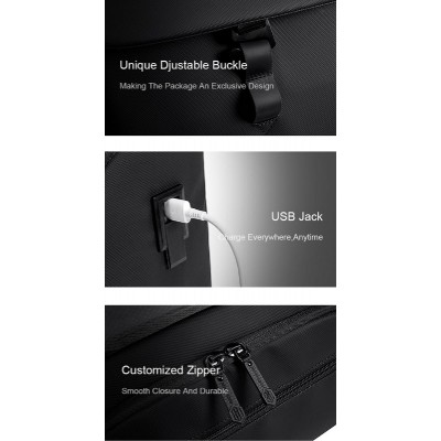 ARCTIC HUNTER τσάντα πλάτης B00558 με θήκη laptop 15.6", 24L, USB, μαύρη ARCTIC HUNTER τσάντα πλάτης B00558 με θήκη laptop 15.6", 24L, USB, μαύρη