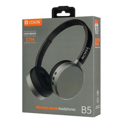 YISON headphones B5, ασύρματα & ενσύρματα, 40mm, 300mAh, μαύρα YISON headphones B5, ασύρματα & ενσύρματα, 40mm, 300mAh, μαύρα