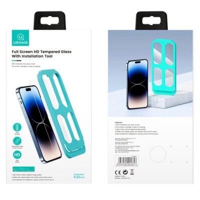 USAMS tempered glass με kit τοποθέτησης για iPhone 14 Pro USAMS tempered glass με kit τοποθέτησης για iPhone 14 Pro