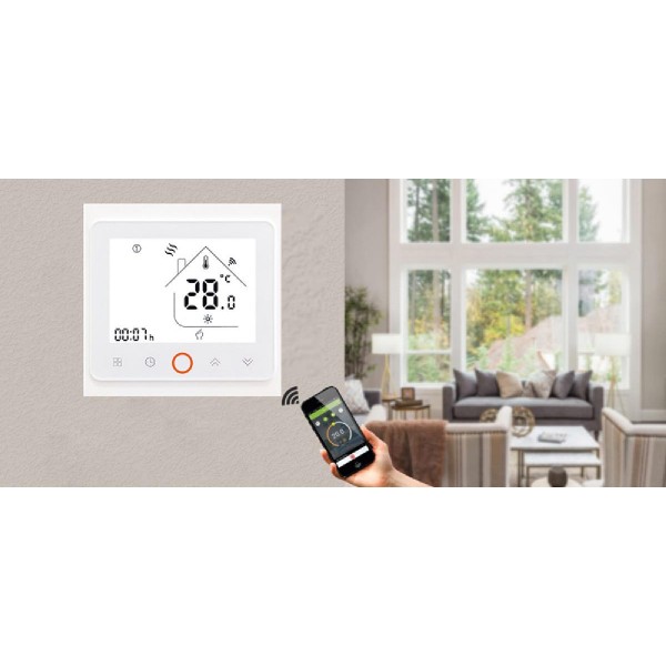 Smart θερμοστάτης αερίου BHT-002-GCLWDB, WiFi, dual band, λευκός Smart θερμοστάτης αερίου BHT-002-GCLWDB, WiFi, dual band, λευκός