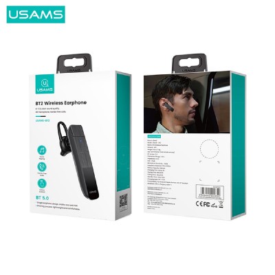 USAMS Bluetooth μονό earphone USAMS-BT2, 100mAh, 3-way κλήσεις, μαύρο USAMS Bluetooth μονό earphone USAMS-BT2, 100mAh, 3-way κλήσεις, μαύρο