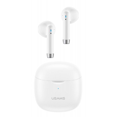 USAMS earphones IA04 με θήκη φόρτισης, True Wireless, λευκά USAMS earphones IA04 με θήκη φόρτισης, True Wireless, λευκά