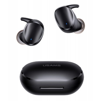 USAMS earphones με θήκη φόρτισης LX08, True Wireless, μαύρα USAMS earphones με θήκη φόρτισης LX08, True Wireless, μαύρα