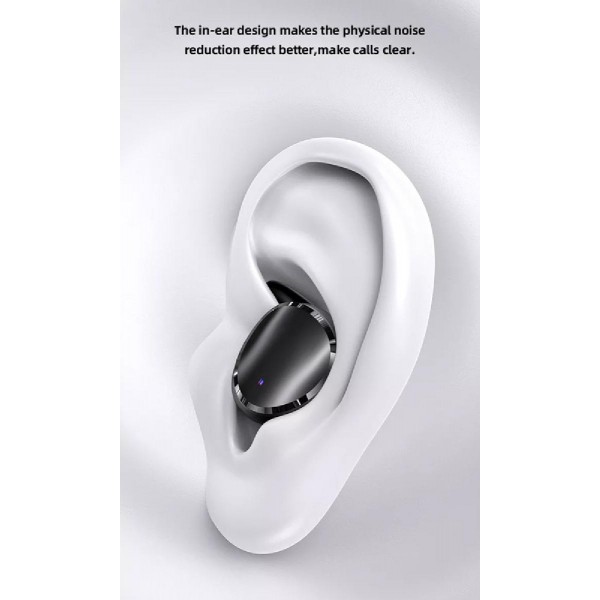 USAMS earphones με θήκη φόρτισης LX08, True Wireless, μαύρα