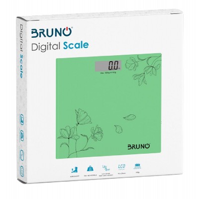 BRUNO ψηφιακή ζυγαριά BRN-0054, έως 180kg, πράσινη BRUNO ψηφιακή ζυγαριά BRN-0054, έως 180kg, πράσινη