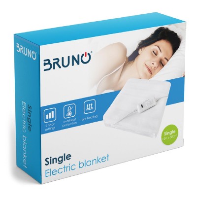 BRUNO ηλεκτρική κουβέρτα BRN-0064, μονή, 150x80cm, 60W, με χειριστήριο BRUNO ηλεκτρική κουβέρτα BRN-0064, μονή, 150x80cm, 60W, με χειριστήριο