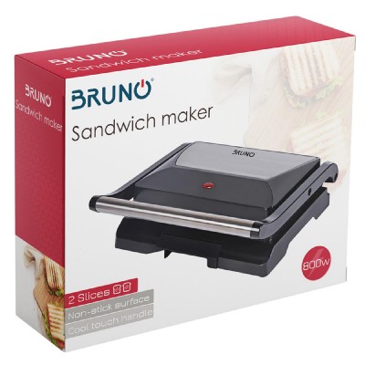 BRUNO τοστιέρα BRN-0067, αντικολλητική επιφάνεια, Inox λαβή, 800W BRUNO τοστιέρα BRN-0067, αντικολλητική επιφάνεια, Inox λαβή, 800W