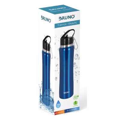 BRUNO θερμός BRN-0070, με καλαμάκι & γάντζο, anti-slip, 750ml, μπλε BRUNO θερμός BRN-0070, με καλαμάκι & γάντζο, anti-slip, 750ml, μπλε