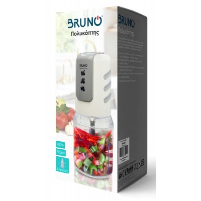 BRUNO πολυκόπτης BRN-0082, 500ml, 400W, 4 λεπίδες, λευκός BRUNO πολυκόπτης BRN-0082, 500ml, 400W, 4 λεπίδες, λευκός