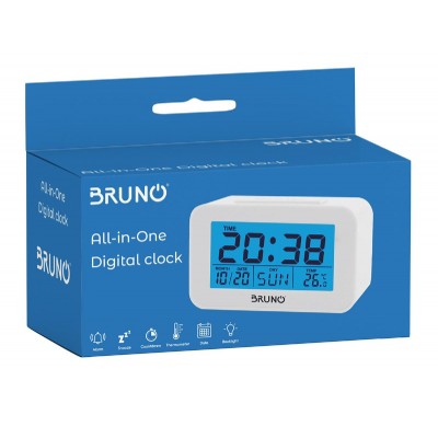 BRUNO ξυπνητήρι BRN-0129 με μέτρηση θερμοκρασίας, °C & °F, λευκό BRUNO ξυπνητήρι BRN-0129 με μέτρηση θερμοκρασίας, °C & °F, λευκό