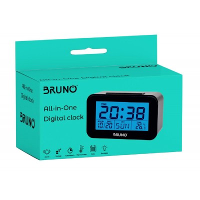 BRUNO ξυπνητήρι BRN-0130 με μέτρηση θερμοκρασίας, °C & °F, μαύρο BRUNO ξυπνητήρι BRN-0130 με μέτρηση θερμοκρασίας, °C & °F, μαύρο