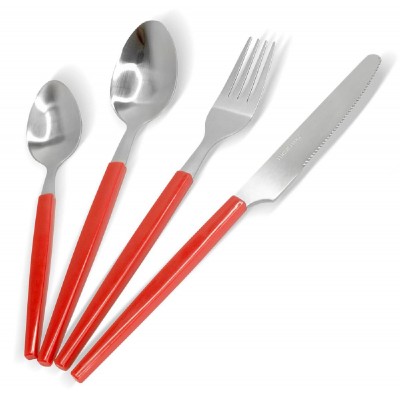 BRUNO σετ μαχαιροπίρουνα ανοξείδωτα Accorto, κόκκινο, 16τμχ BRUNO σετ μαχαιροπίρουνα ανοξείδωτα Accorto, κόκκινο, 16τμχ