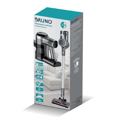 BRUNO επαναφορτιζόμενη ηλεκτρική σκούπα 2 σε 1 BRN-0160, 200W, ασημί BRUNO επαναφορτιζόμενη ηλεκτρική σκούπα 2 σε 1 BRN-0160, 200W, ασημί