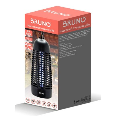 BRUNO ηλεκτρική εντομοπαγίδα BRN-0185 με UV λυχνία, 6W, μαύρη BRUNO ηλεκτρική εντομοπαγίδα BRN-0185 με UV λυχνία, 6W, μαύρη