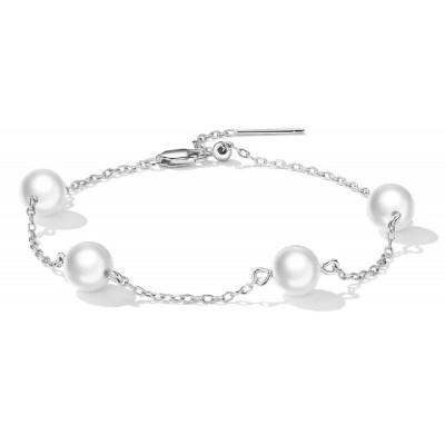 BAMOER βραχιόλι BSB090 με πέρλες, ασήμι 925, ασημί BAMOER βραχιόλι BSB090 με πέρλες, ασήμι 925, ασημί