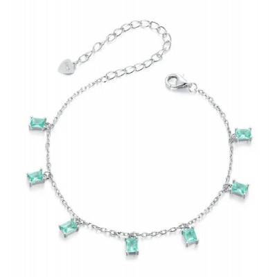 BAMOER βραχιόλι BSB168 με διάφανα κρύσταλλα, ασήμι 925, ασημί/βεραμάν BAMOER βραχιόλι BSB168 με διάφανα κρύσταλλα, ασήμι 925, ασημί/βεραμάν