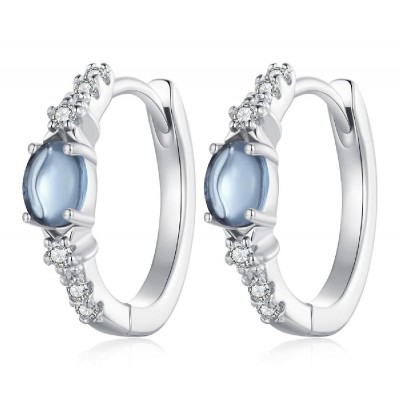 BAMOER σκουλαρίκια κρίκος BSE859 με κυβική ζιρκόνια, ασήμι 925, ασημί BAMOER σκουλαρίκια κρίκος BSE859 με κυβική ζιρκόνια, ασήμι 925, ασημί