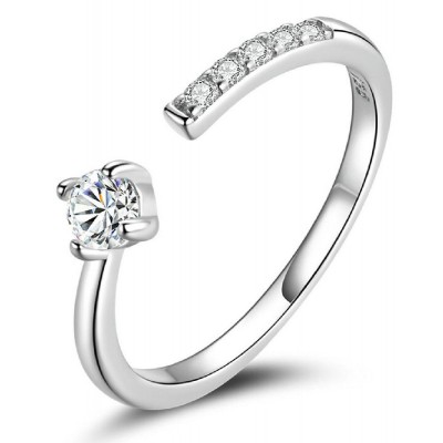 BAMOER δαχτυλίδι BSR203-A, κυβική ζιρκόνια, ανοιγόμενο, ασήμι 925, ασημί BAMOER δαχτυλίδι BSR203-A, κυβική ζιρκόνια, ανοιγόμενο, ασήμι 925, ασημί